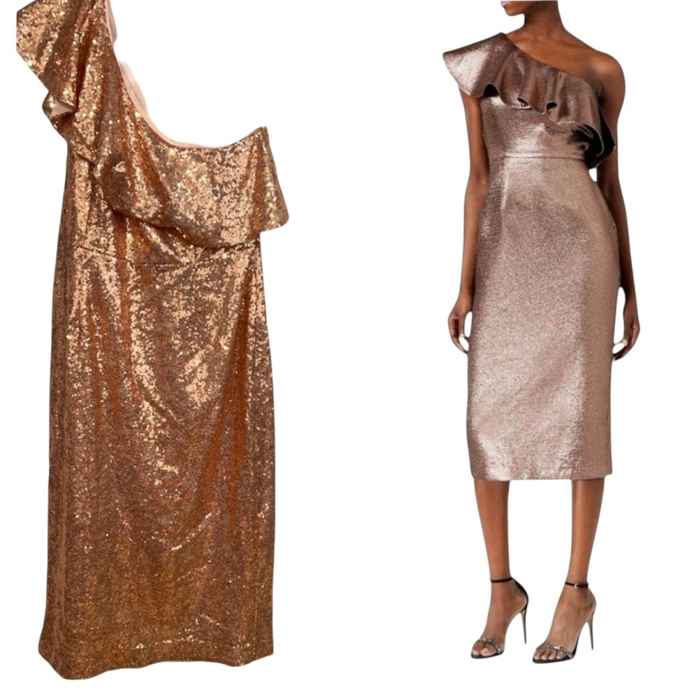 Rachel Zoe Rose  Sequin One-Shoulder Dress Size 12